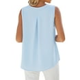 thumbnail image 5 of Hibeli Women's Scoop Neck Sleeveless Pleated Front Solid Color Tank Top, 5 of 7
