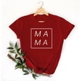thumbnail image 2 of Penkiiy Mama Camisa para Mujer Mama Carta Impresión Gráfica Camiseta Casual Mom Life Manga Corta Tee Tops M Rojo, 2 of 5
