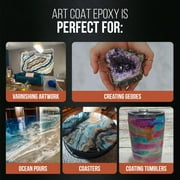 Stone Coat Countertops Art Coat DIY Epoxy Resin Kit - Zero VOCs, Extended Working Time, Food Safe and UV Resistant Resin for Alcohol Ink, Acrylic, Metallic Art Markers and Paint (1 Gallon)