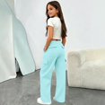 thumbnail image 2 of XINXIAOO Unisex Boys Girls Cargo Sweatpants Active Fit Elastic Waist Jogger Sweatpants with Pockets Boys Athletic Pants Light Blue Pants for Girls Pants Size 7-8 Years, 2 of 7