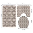 thumbnail image 3 of Boho Brown Damask Ethnic Pattern Bathroom Rugs Sets 3 Piece,Toilet Cover Set,Absorbent Non Slip Bathroom Mats Sets with U-Shaped Contour Rug Toilet Rug Set, 3 of 5