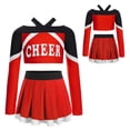 thumbnail image 6 of inlzdz Girls Cheerleading Uniform Cheer Leader Dance Crop Tops with Skirts Party Outfit 2-Piece Set Red 10, 6 of 7