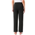 thumbnail image 3 of Pantalones de lounge para mujeres INSPIRE CHIC de algodón, rectos, con cintura elástica, cordón y bolsillo, pijama deportivo para dormir, ropa de noche, color negro, 3 of 6