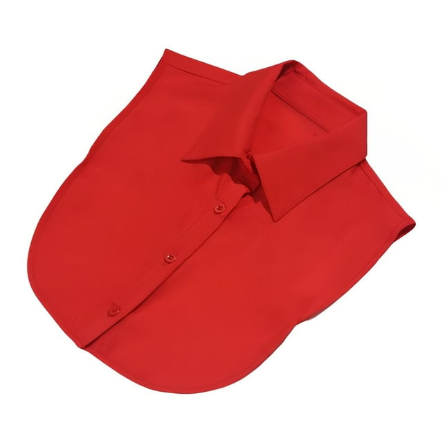Xingzhi Women Simple Design Solid Color False Collar Girls Formal Fake Half Shirt Decorative Detachable Lapel Accessory Red Point