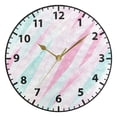 thumbnail image 5 of Pink Art Pattern Wall Clock Modern Small Clock Black Hands for Office, Home, Bedroom,School 9.84in, 5 of 11