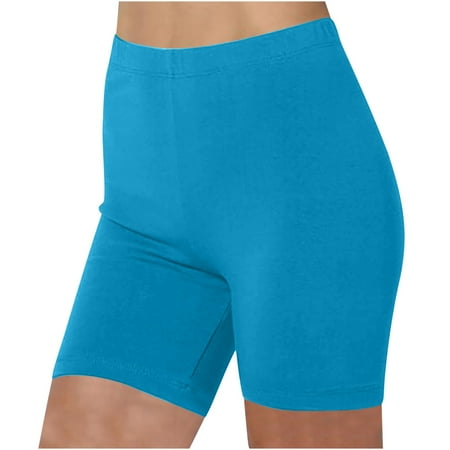 UTSJKR Body Shaping Yoga Shorts for Women Workout Leggings for Women High Waisted Tummy Control Stretchy Sport Shorts Lightweight Comfy Casual Slim Shorts Biker Shorts Blue XXXL