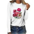 thumbnail image 1 of Pompotops T-shirt Décontracté Imprimé pour Femmes Col Rond Manches Longues Blouse, 1 of 7