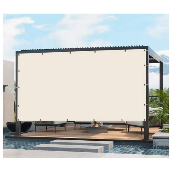12x16 FT Sun Shade Cloth with Grommets HC-064 Pergola Shade Cover 95% UV Protection for Patio Outdoor, Cream 1 2'X1 6'
