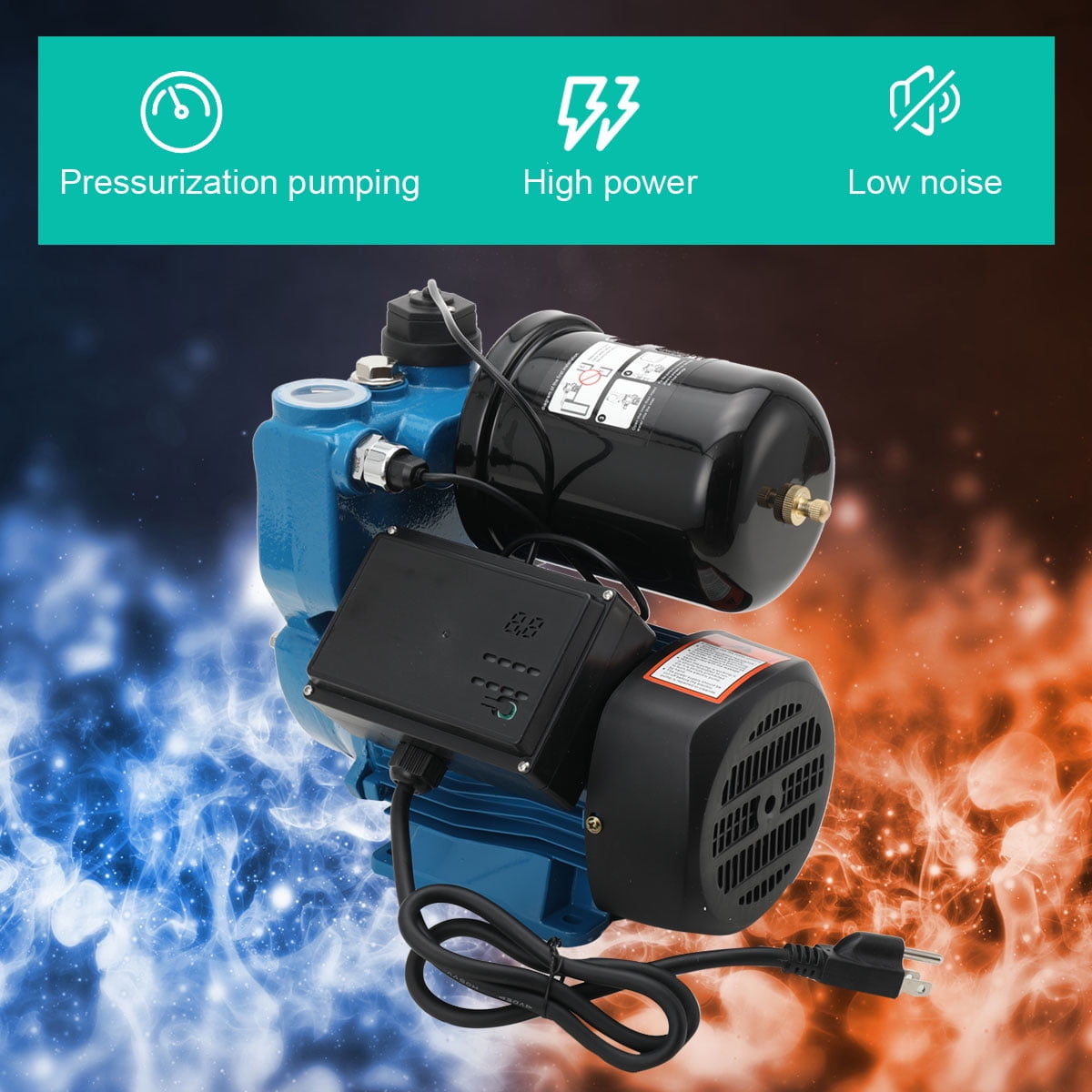 YILIKISS Water Pressure Booster Pump MK-300D 110V/60HZ 5L/min Self Priming Water Pressure Booster Pump