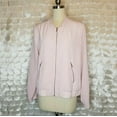 thumbnail image 2 of Calvin Klein Blush Pink Zip Up Sheer Bomber Jacket, 2 of 8