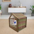 thumbnail image 3 of Geometric Pet House, Mexican Zigzag with Stripes Rhombuses and Circles Colorful Latin American Motifs, Outdoor & Indoor Portable Dog Kennel with Pillow and Cover, 5 Sizes, Multicolor, by Ambesonne, 3 of 5