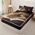 thumbnail image 2 of Metsweet Gold Dragon Zipper Full Size Comforter Sets with Fitted Sheet and 2 Pillowcases, Magic Animal Zipper Bedding Set, Gold Black Brown,4pcs,Black Reversible, 2 of 6