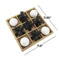 thumbnail image 3 of DecMode 12" x 4" Brown Wood Tic Tac Toe Dimensional Game Set with 3D Black and White Game Pieces, 1-Piece, 3 of 16