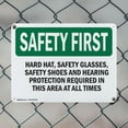 thumbnail image 5 of (2 Pack) Hard Hat Safety Glasses Safety Shoes And OSHA Safety First Sign 10 Inch X 7 Inch Indoor / Outdoor Rust-Free Aluminum Metal Signs for Workplace, Workshop, and Construction Site, 5 of 8
