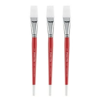 Creative Mark Polar Flo Professional Watercolor Brushes - Flat 3/4" - 3 Pack - Short Handle, Nickel-Plated Seamless Brass Ferrule - Art Paint Brushes for Acrylic Painting, Watercolor, Gouache, and Mor