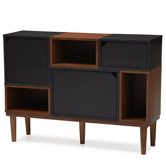 Allora Contemporary Wood Sideboard in Gray and Espresso