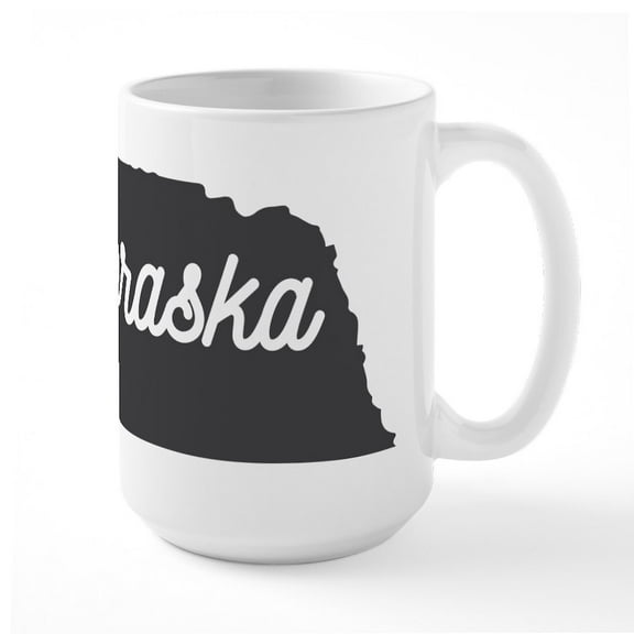 CafePress - Nebraska - 15 oz Ceramic Large White Novelty Mug