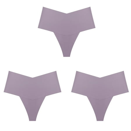 BSDJILFG Lace Underwear for Women High Waisted Ice Silk Hipster Low Cut Seamless Stretch Solid Color Panties Rollback