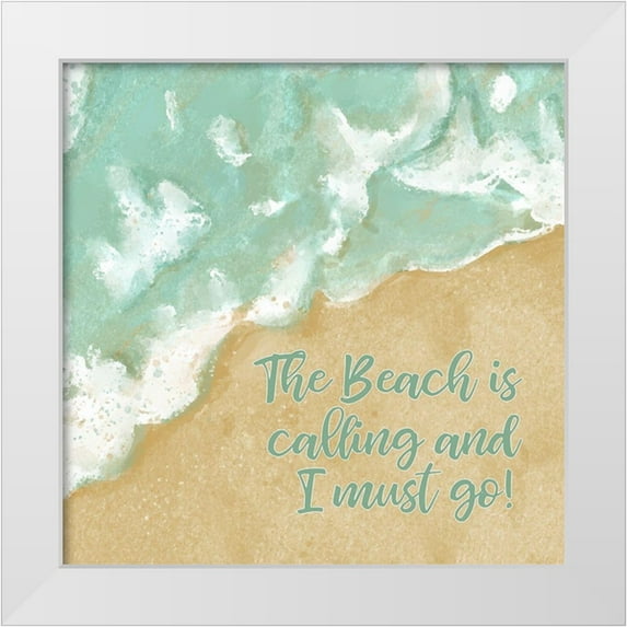 Robinson, Tamara 15x15 White Modern Wood Framed Museum Art Print Titled - The Beach is Calling