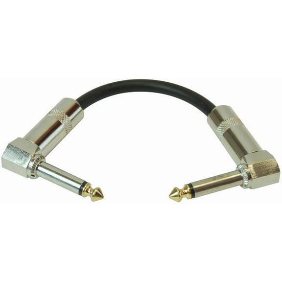 STAGG Right Angled 6.35mm (1/4") Mono Jack Plug to Right Angled Plug Lead 100mm