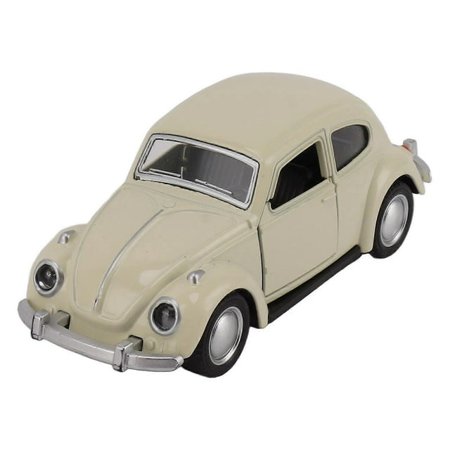 Beige Simulated Pull Back Vintage Car Model Kid Alloy Diecast Classic Car Toy Decoration Collection