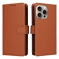 thumbnail image 6 of Wallet Case for iPhone 16 Pro Max, PU Leather Detachable Magnetic Inner Case with Kickstand Card Holder Hand Strap for iPhone 16 Pro Max Flip Wallet 2 In 1 Cover for Women Men - Brown, 6 of 9
