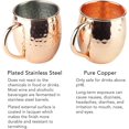 thumbnail image 3 of 4 Pack Moscow Mule Copper Mugs Hammered Pure Copper Cups Cocktail Copper Cups Set Handcrafted Stainless Steel Cups, 3 of 5