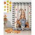 thumbnail image 5 of Fall Gnome Shower Curtains for Bathroom, Pumpkin Fallen Leaves Vintage Black White Plaid Waterproof Fabric Shower Curtain for Bathroom Bathtub Decoration, Machine Washable, 54x"78", 5 of 9