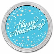 1 oz Silver Colorized Round - APMEX (Happy Anniversary)
