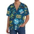 thumbnail image 1 of Fotbe Dump Truck Camisa Estampada de Manga Corta para Hombre, Casual de Verano, Estilo Playero, Sin Arrugas-Small, 1 of 5