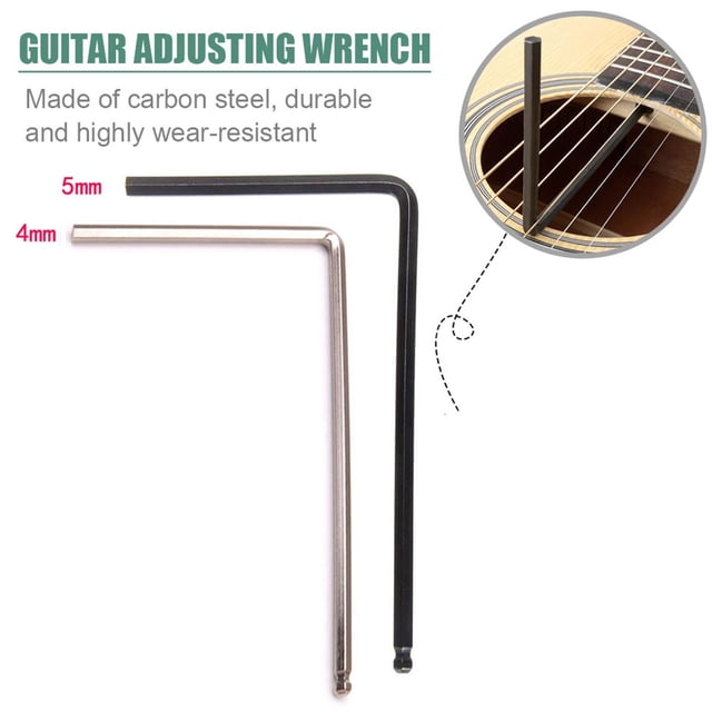 2 uds de Llave Allen Hugo 4mm 5mm para guitarra herramientas de configuración
