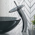 thumbnail image 4 of KRAUS Tall Waterfall Bathroom Faucet for Vessel Sink with Frosted Black Glass Disk, Chrome Finish, 4 of 10