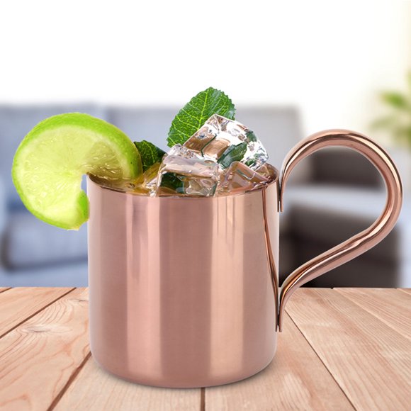 Hilitand Moscow Mule Mugs, Stainless Steel Cocktail Cup Beer Mug With Handle Home Party Bar Equipment 10oz/300ml