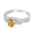 thumbnail image 3 of 14k White Gold Oval Citrine And Diamond Ring, 3 of 6