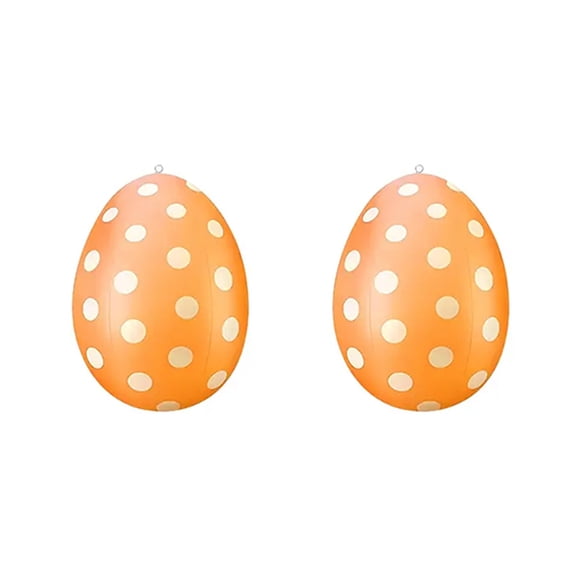 Matsuzay Paquete de 2 globos inflables para fiestas que añaden color a la decoración de fiestas. Huevos de Pascua inflables. Kits de decoración para fiestas naranja