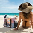 thumbnail image 6 of Large Hand-Held Storage Bag Kitchen Reusable Grocery Bags， Travel Tote Bags， Waterproof Tote，Laundry Bag，Beach Bag， Pool Bag Sunset Lighthouse, 6 of 8