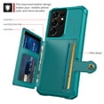 thumbnail image 2 of Mantto Back Folio Cover for Samsung Galaxy S21 Ultra Wallet Case, PU Leather Kickstand Credit Card Holder Slots Case, Magnetic Absorption Durable Shockproof Cover, Green, 2 of 7