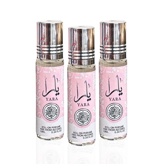 Yara Roll On Perfume Oil CPO 10ml (0.34 oz) by Ard Al Zaafaran (Pack of 3)