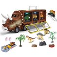 thumbnail image 1 of Dinosaur Toy Trucks For Kids Pull Back Dino Car Vehicle With Lighting Music Pull Back Dinosaur Car Transporter To, 1 of 7