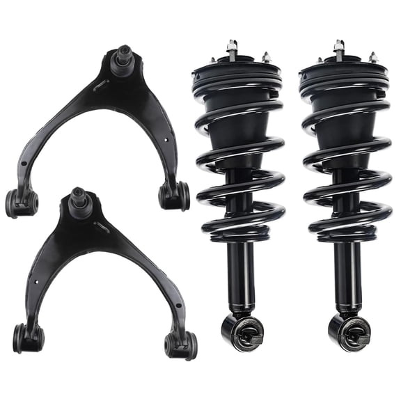 Detroit Axle - 4WD Front End Suspension Kit for 14-18 GMC Chevy Silverado Sierra 1500, Struts with Coil Spring Upper Control Arms with Ball Joint Assembly 2014 2015 2016 2017 2018 Replacement