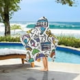 thumbnail image 3 of Yayeee Kids Hooded Towels Toddler Soft Absorbent Beach Bathing Wrap 50" x 23.5", White Doodle Pattern, 3 of 5