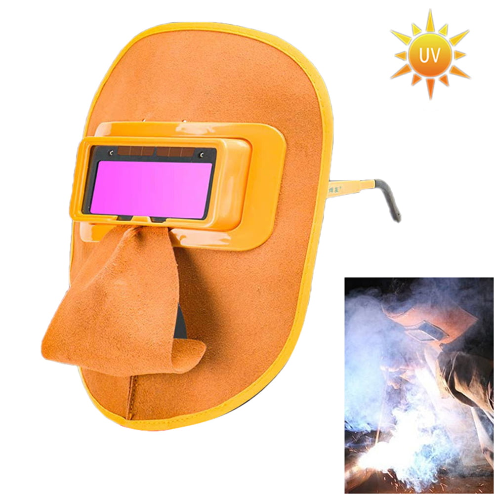 Solar Auto Darkening Filter Lens Welder Leather Hood Welding Helmet Breathe Mask 