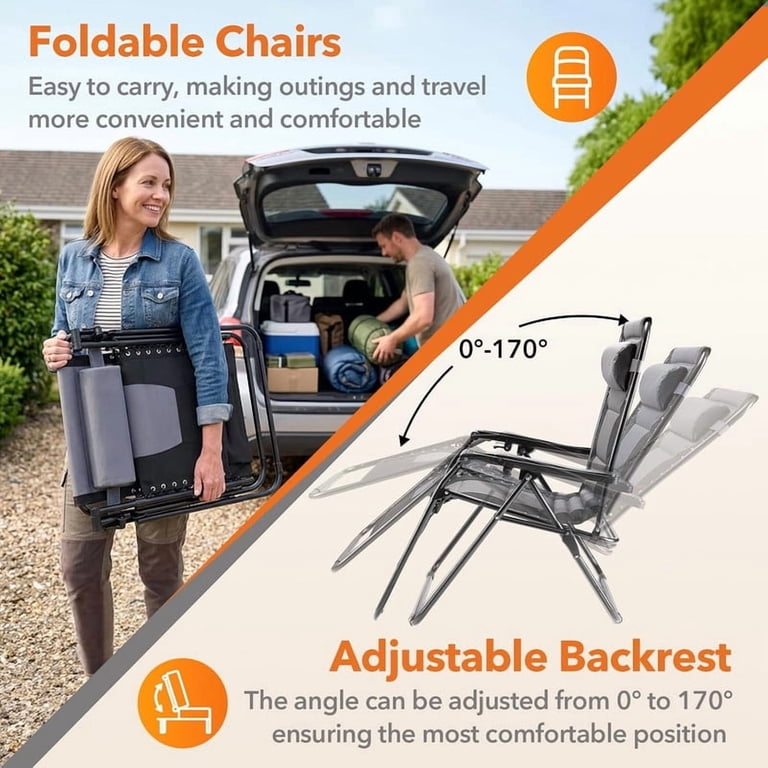 Simenmax Zero Gravity Chairs, 400 lbs Heavy Duty Foldable Patio