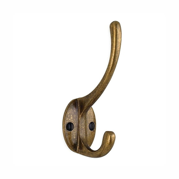 Coat & Hat Hook 4 3 By 8" Antique Brass