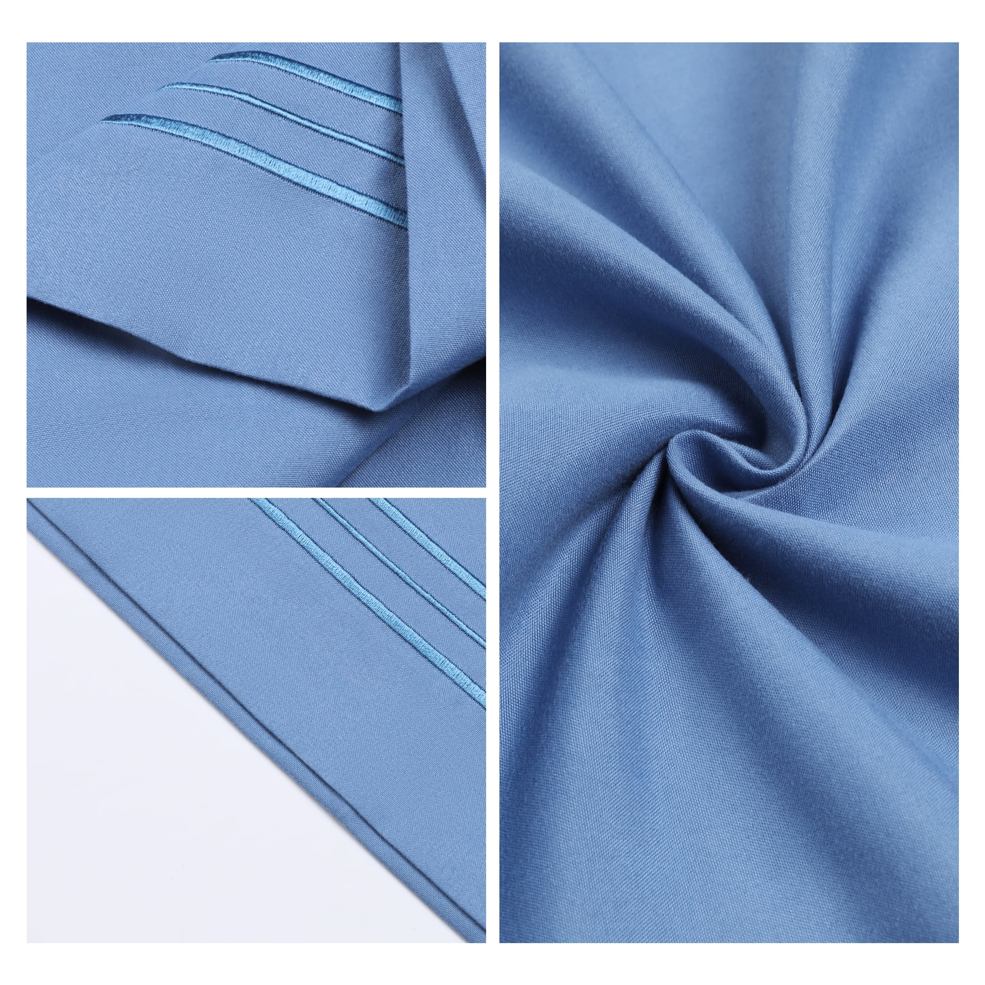 Unique Bargains 2 Pack Polyester Pillow Cases Pillow Covers Queen Blue Gray