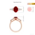thumbnail image 5 of ANGARA Lab Grown 2 Ct Oval Ruby Side Stone Engagement Ring with Diamonds for Women in 14K Rose Gold (Size-9x7mm) | July Birthstone, Birthday, Anniversary, Jewelry Gift for Women | Lab-Grown Ruby Ring, 5 of 8