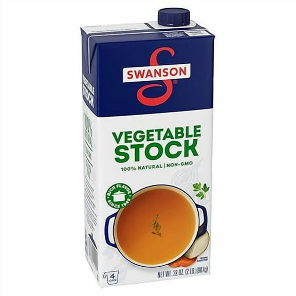 Swanson 100% Natural, Gluten Free Vegetable Stock, 32 oz Carton ( Pack of 2 )