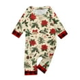 thumbnail image 3 of Onlypjs Family Christmas Pajamas Matching Sets for Men, Women and Couples – Cream Holiday Floral & Pine Print Tops with Red Plaid Pants, 3 of 5