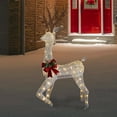 thumbnail image 2 of Northlight 60" LED Lighted Glitter Reindeer with Red Bow Outdoor Christmas Decoration, 2 of 8