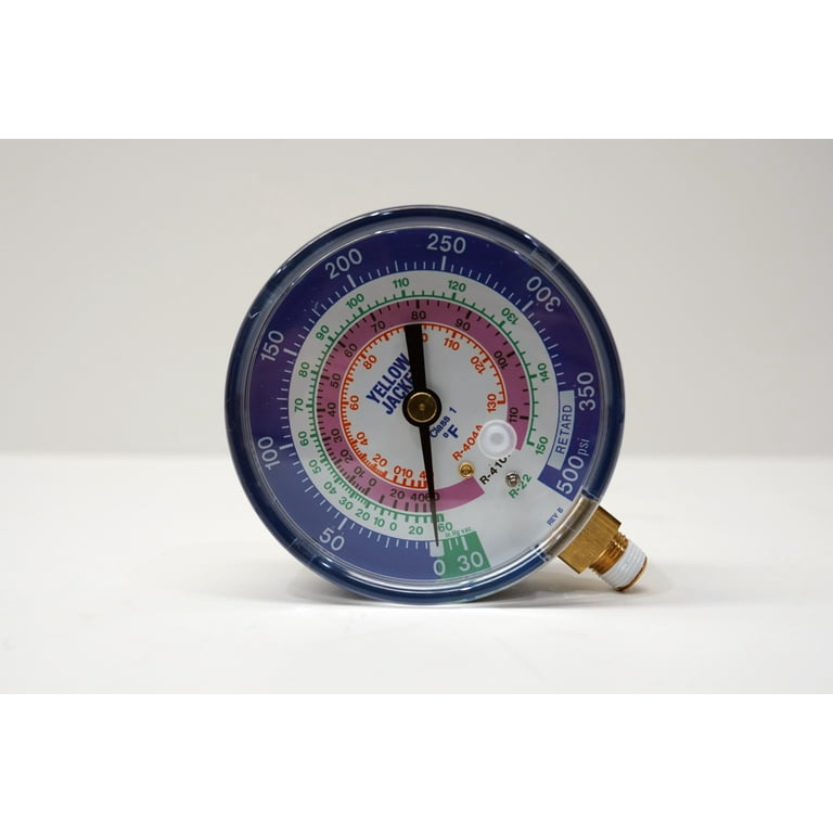 Yellow Jacket 49138 Blue Manifold Pressure Gauge, Low Side